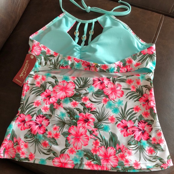 Arizona Floral Tankini Swimsuit Top-Juniors - Picture 5 of 6